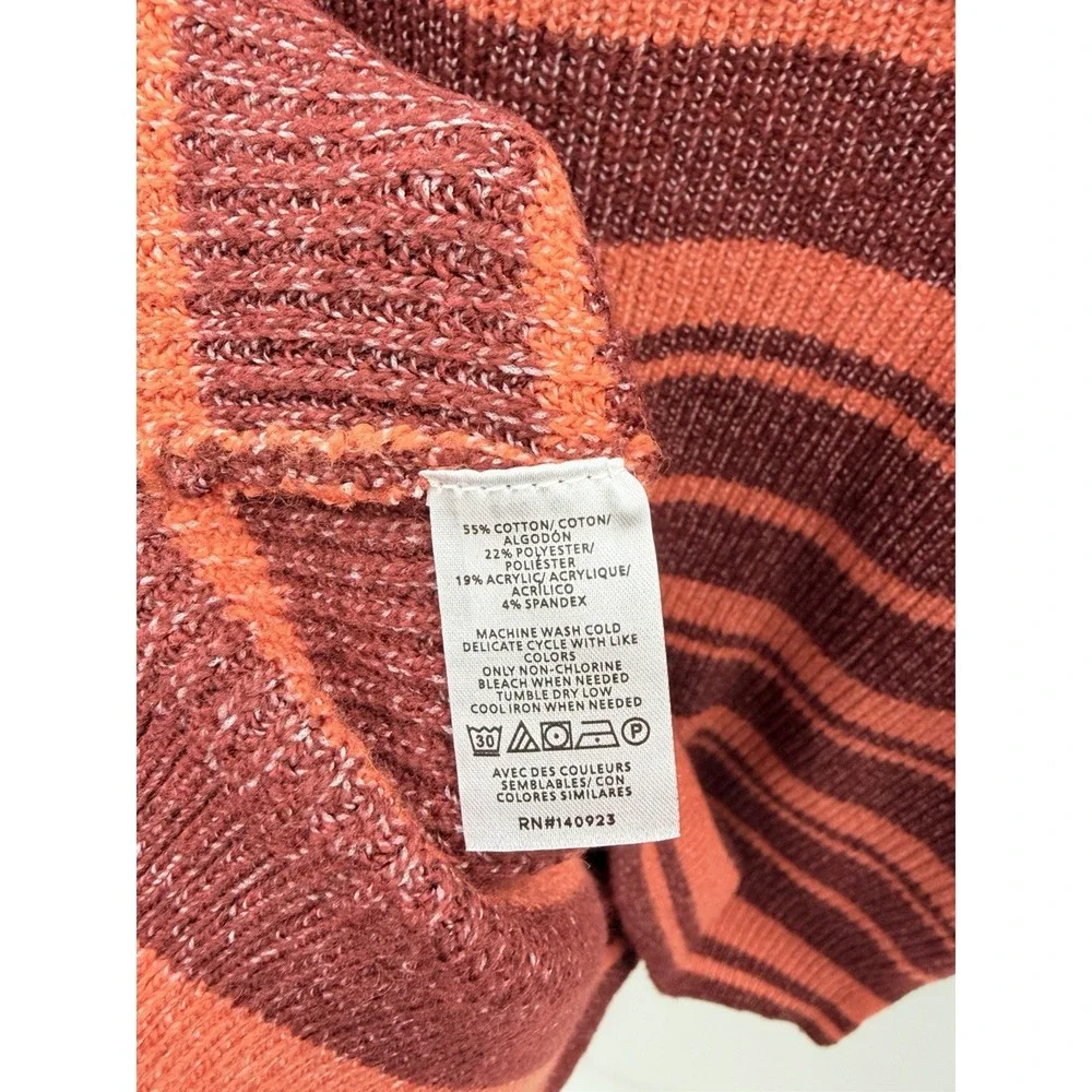 Ann Taylor LOFT Womens Size XL Striped Ribbed Long Sleeve Tunic Sweater $70